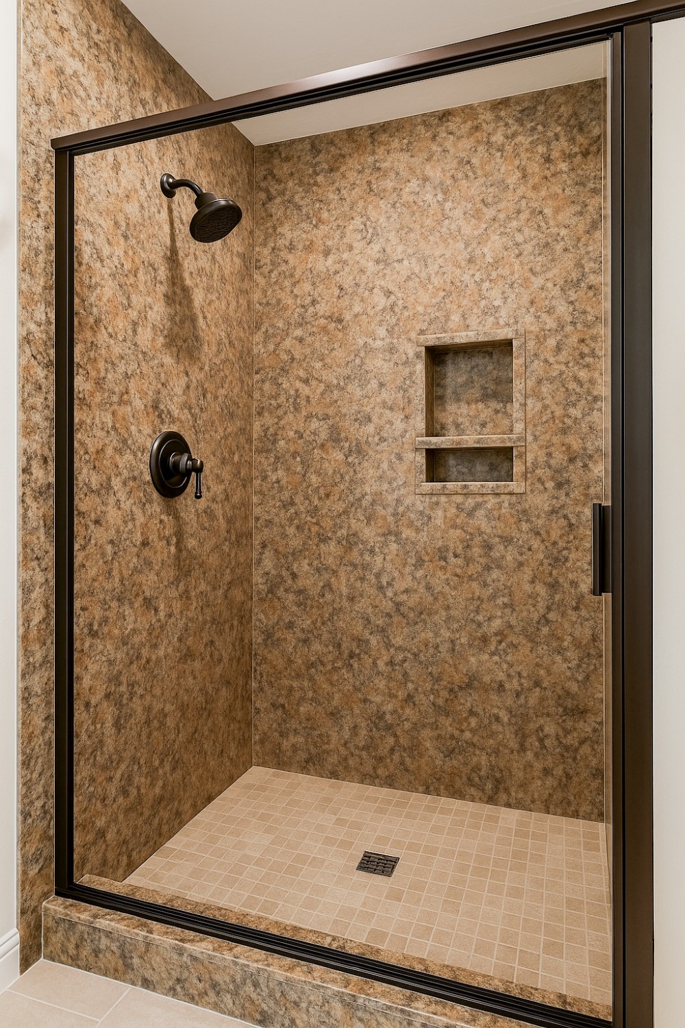 Brown shower panels: natural and stylish