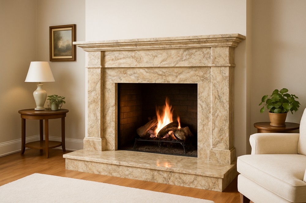 Granite fireplace